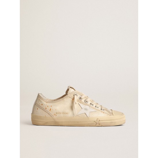 Women’s V-Star LAB in canvas with leather star and rust-colored speckles