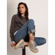 Women's Space-Star Sabot in silver glitter and shearling lining
