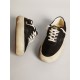 Space-Star shoes in black nylon with black leather star and heel tab