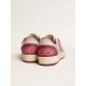 Women’s Ball Star Pro in silver crackle leather with burgundy star