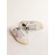 Ball Star Sabots in white nappa with an old-rose leather star