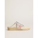 Ball Star Sabots in white nappa with an old-rose leather star
