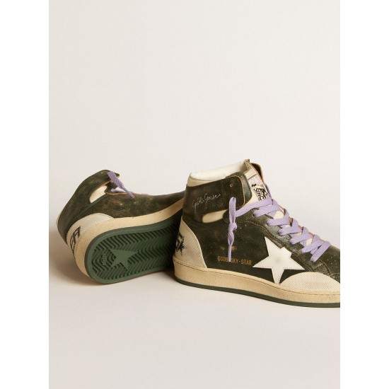 Women's Sky-Star Pro in green leather with white star