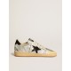 Ball Star LAB in silver leather with black suede star and heel tab