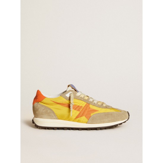 Women’s Marathon with yellow nylon upper and orange star