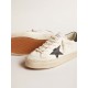 Woman's white bio-based Hi Star LTD with black bio-based star and heel tab