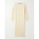 Embroidered knitted wool maxi dress