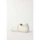 Superstar pearl-embellished distressed leather sneakers
