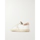 Super-Star distressed glittered leather sneakers