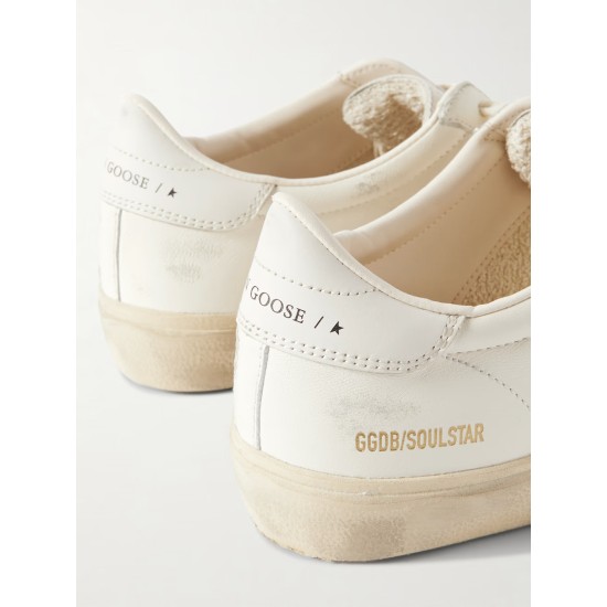 Soul-Star logo-print distressed leather sneakers