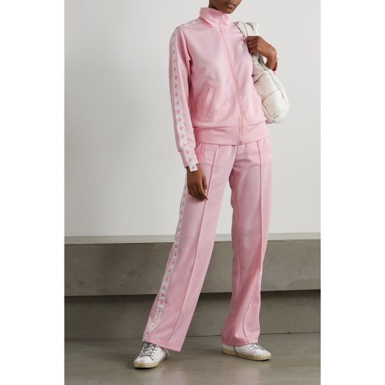 Webbing-trimmed piqué track pants