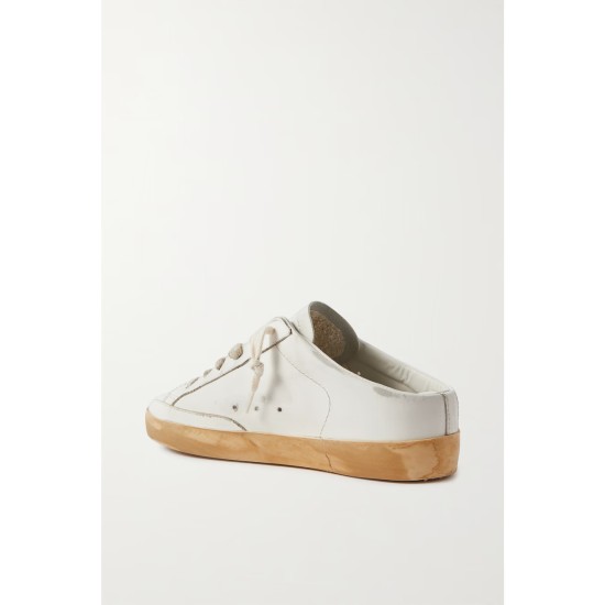 Superstar Sabot distressed leather slip-on sneakers